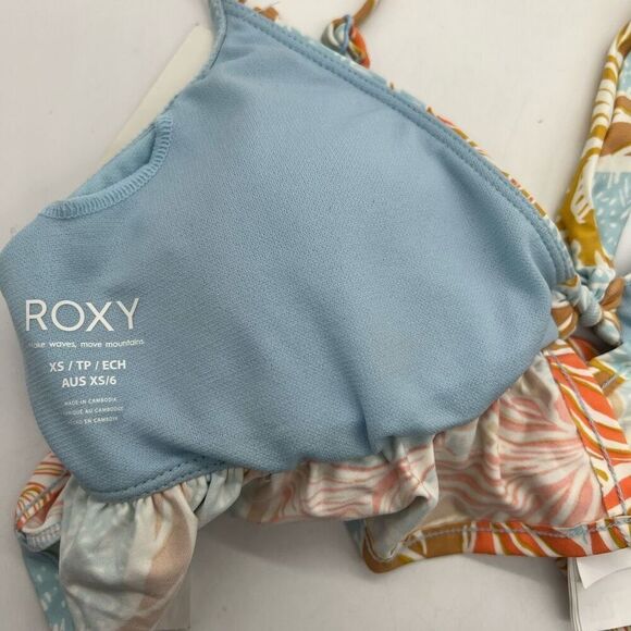 Roxy Island In The Sun Blue Printed Bikini Top XS - Picture 15 of 15